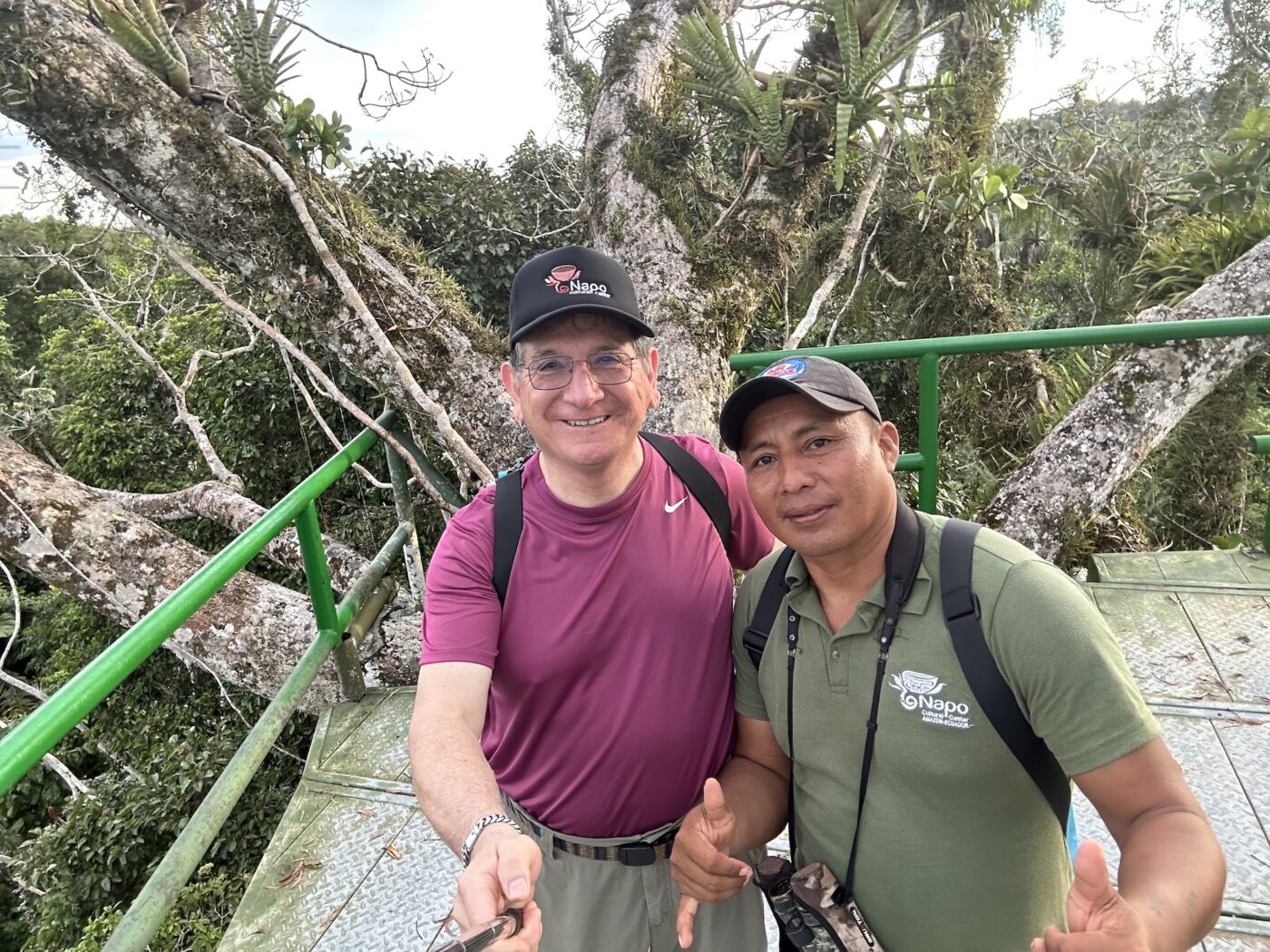Dr. Fausto Sarmiento, a UGA professor, takes a selfie with a man in Ecuador.