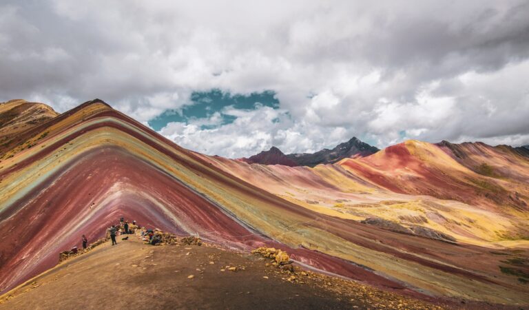 The colorful side of a rainbow mountain.